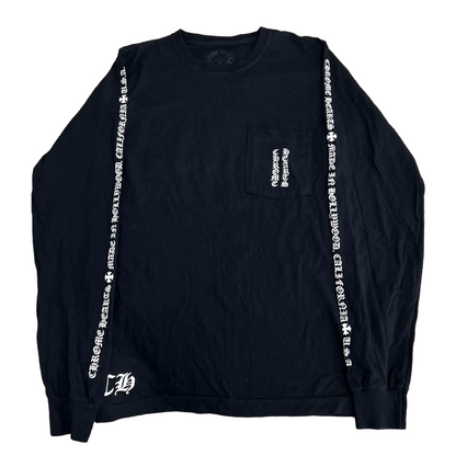 Chrome Hearts Vertical Logo Double Floral Cross L/S T-Shirt Black