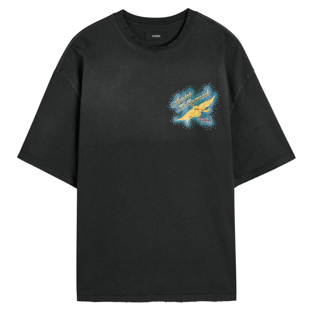 Amiri Crystal Amiri Wings Oversized Tee Black