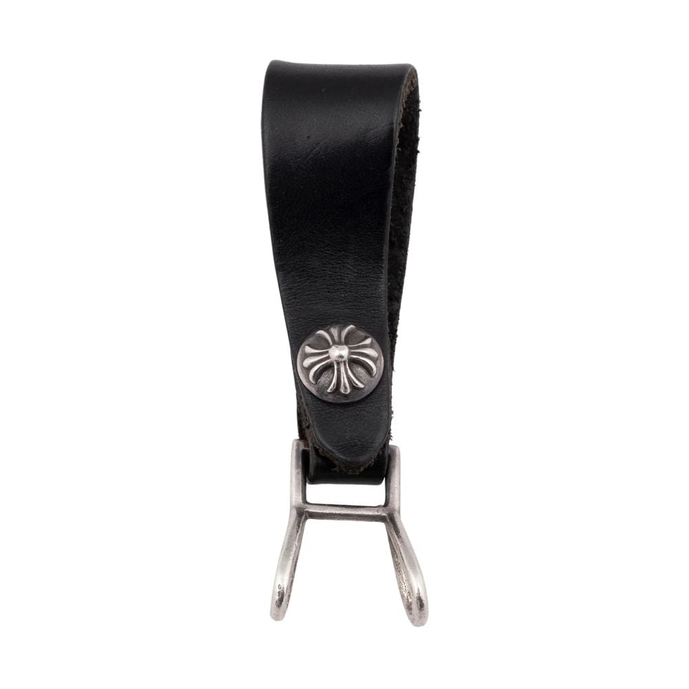 Chrome Hearts Plus Button Leather Belt Loop Black