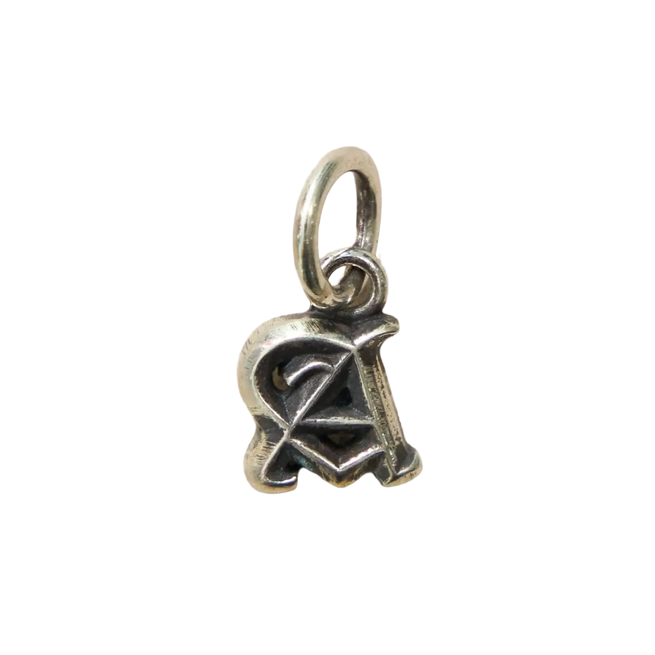 Chrome Hearts Silver Mini Alphabet A Initial Pendant