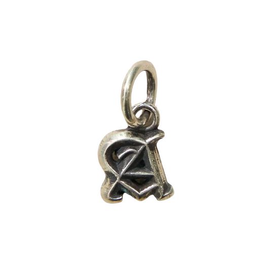 Chrome Hearts Silver Mini Alphabet A Initial Pendant