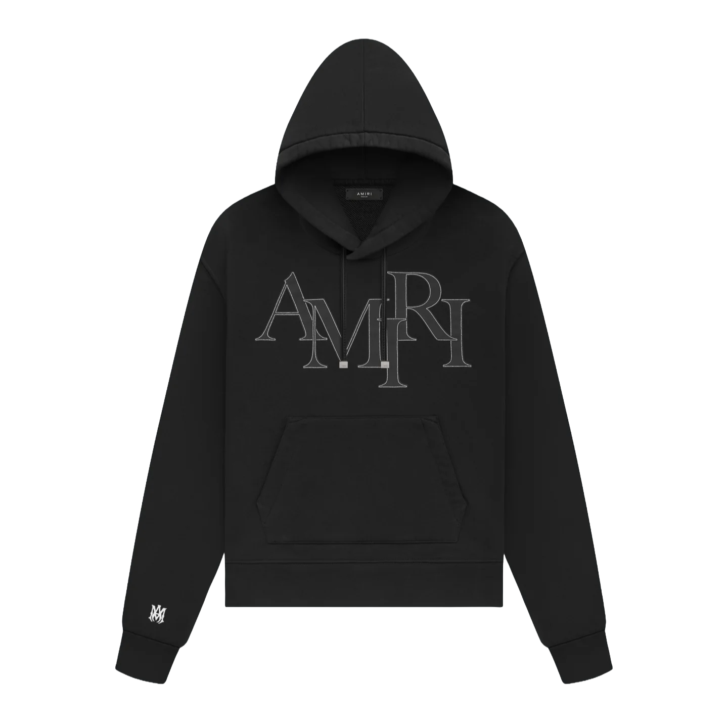 Amiri Staggered Logo Hoodie Black
