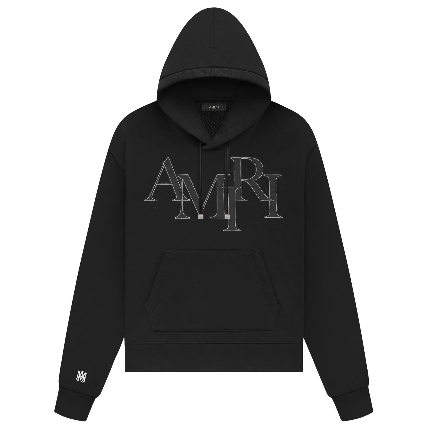 Amiri Staggered Logo Hoodie Black