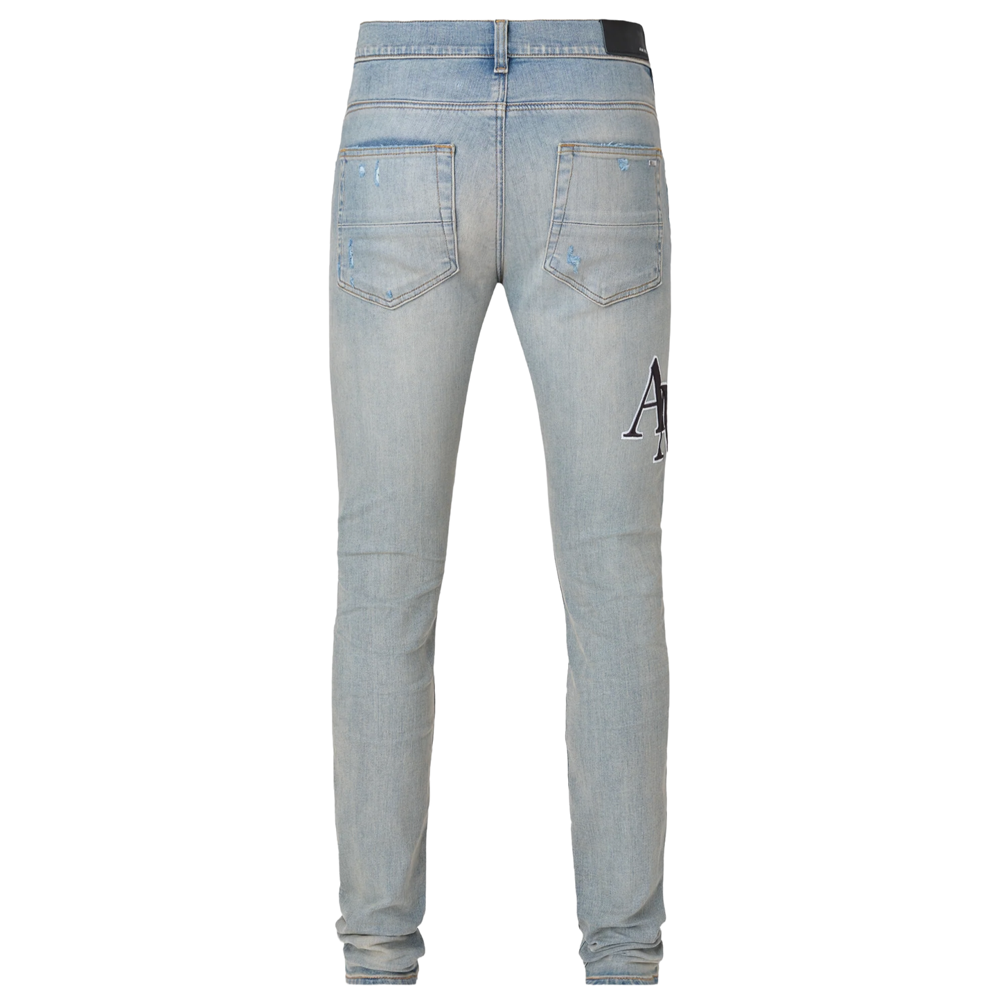 Amiri Staggered Embroidered Logo Jean Vintage Indigo