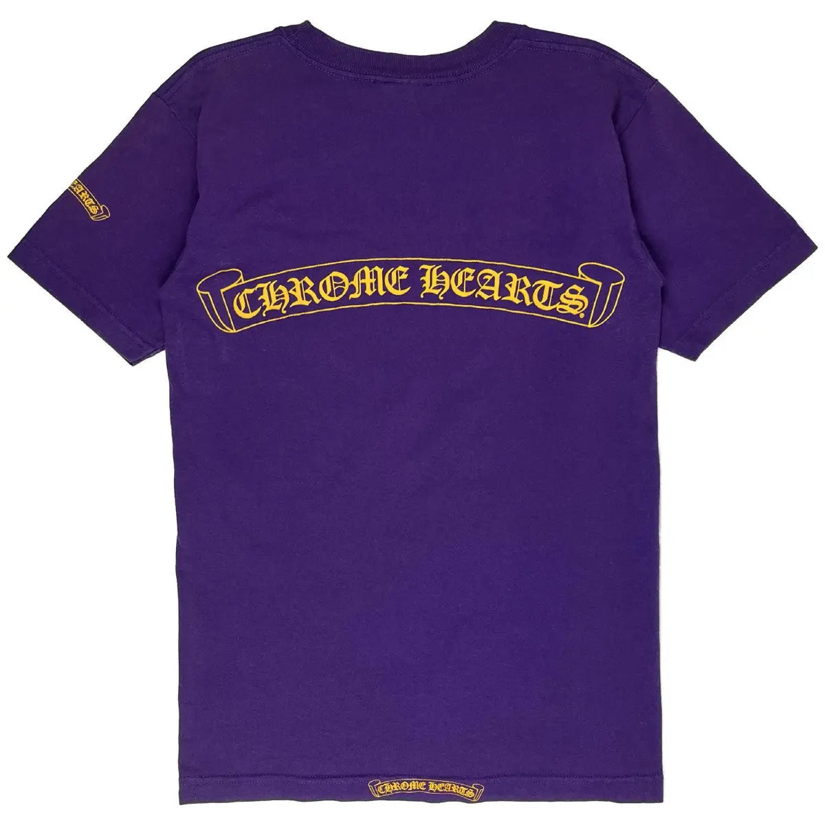 Chrome Hearts Vintage Scroll Logo T-Shirt Purple/Yellow