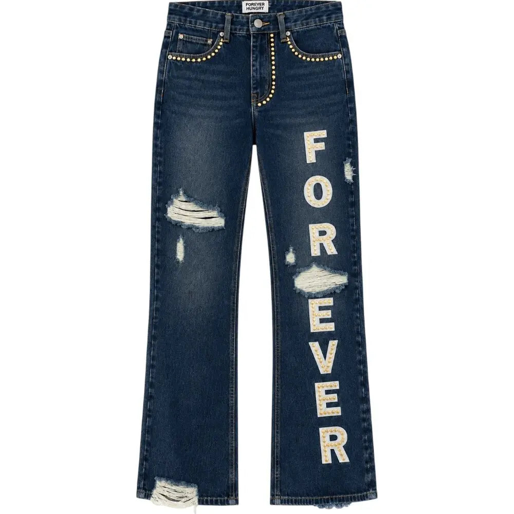 Forever Hungry Dark Blue Denim Jeans