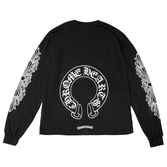 Chrome Hearts Horseshoe Floral L/S T-Shirt Black