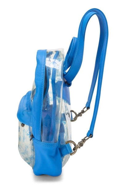 Chrome Hearts PVC Back TO School Backpack Vinyl Leather Blue