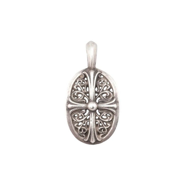 Chrome Hearts Silver Oval Cross Pendant