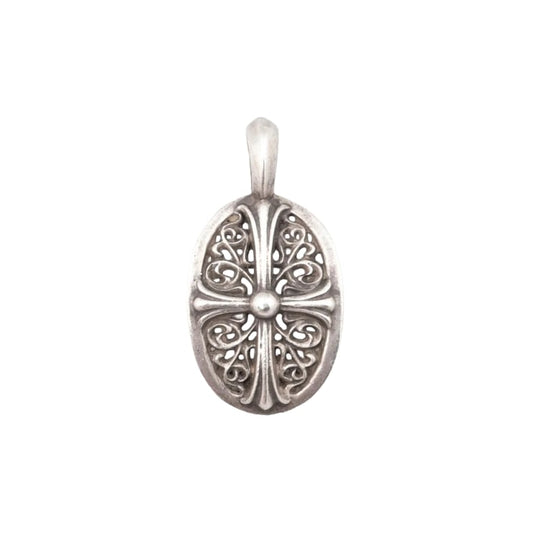Chrome Hearts Silver Oval Cross Pendant