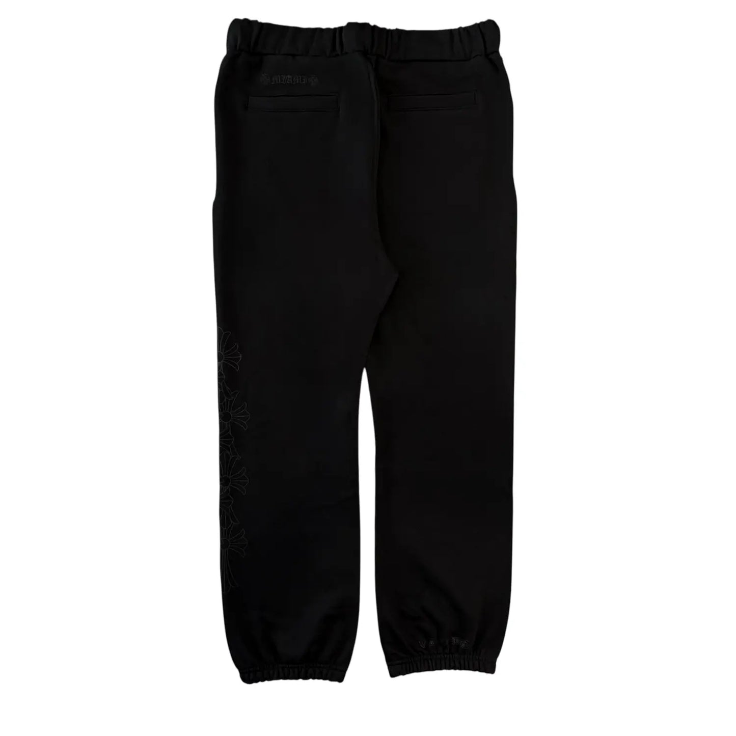Chrome Hearts Miami Exclusive Vertical Logo Floral Sweatpants Black/Black