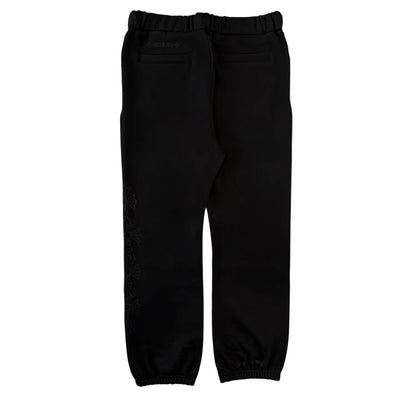 Chrome Hearts Miami Exclusive Vertical Logo Floral Sweatpants Black/Black
