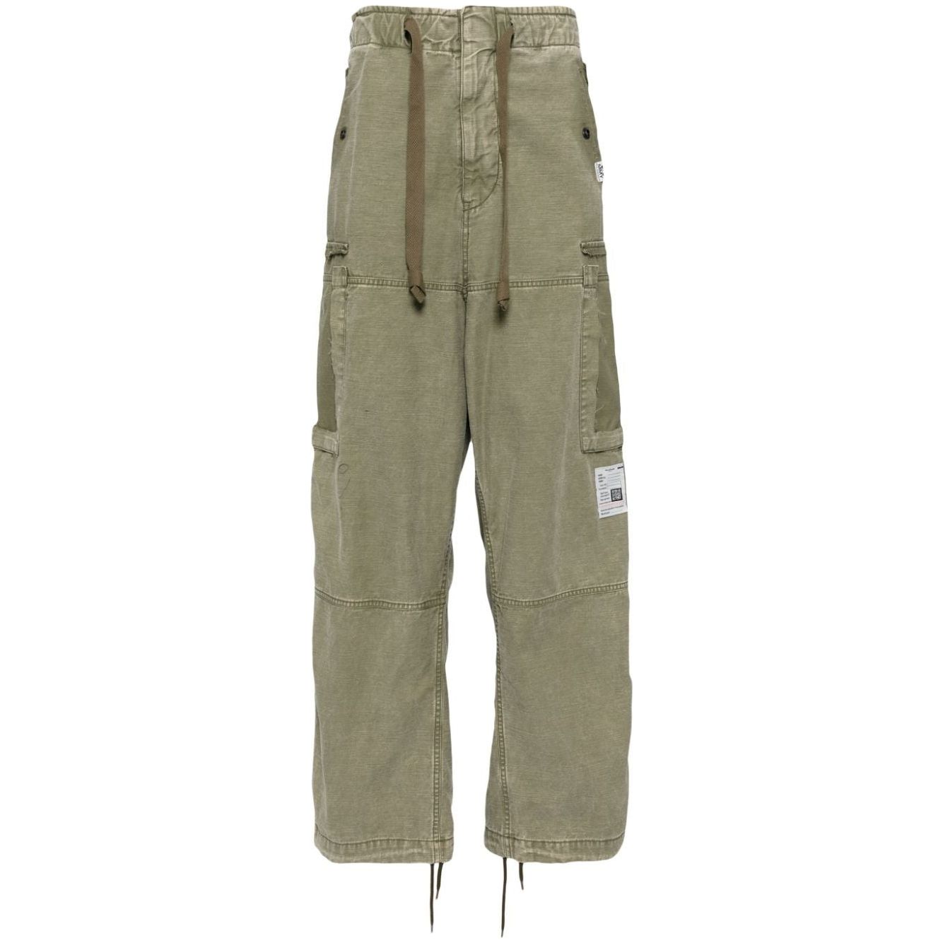 Maison MIHARA YASUHIRO Khaki Cotton Satin Cargo Pants