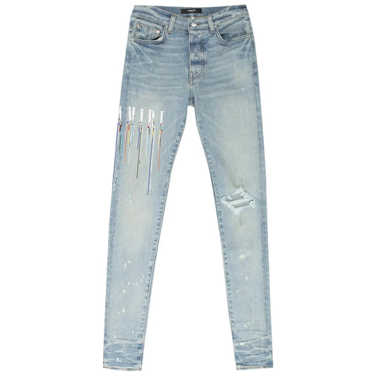 Amiri Paint Drip Logo Jean Clay Indigo