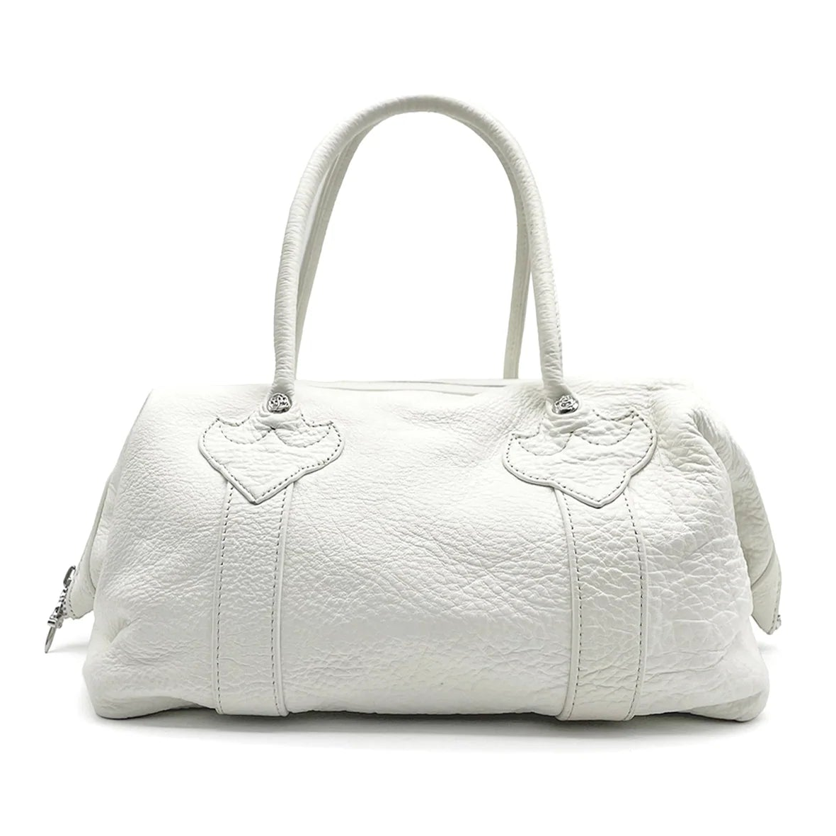 Chrome Hearts Silver Cross Leather Monica Bag White