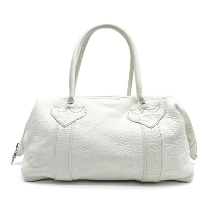 Chrome Hearts Silver Cross Leather Monica Bag White