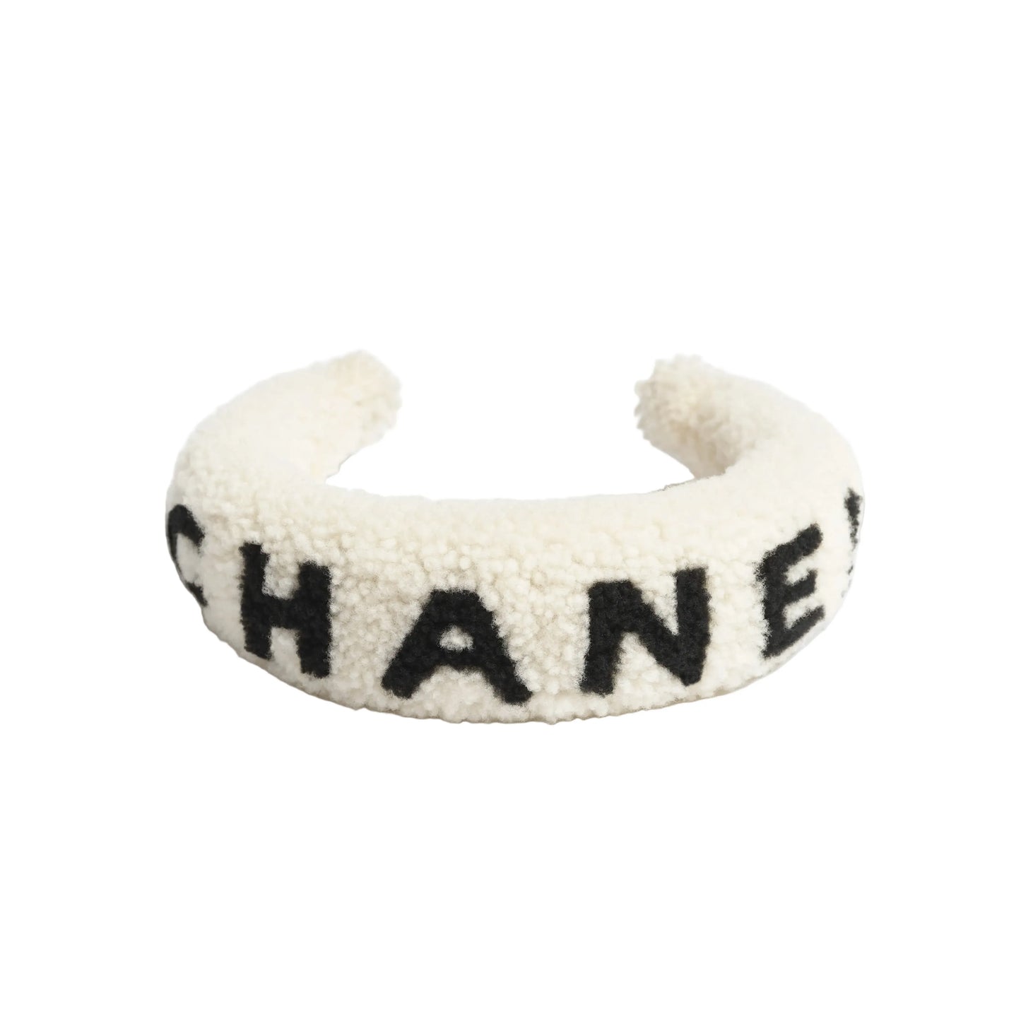 Chanel Shearling Chanel Headband White/Black