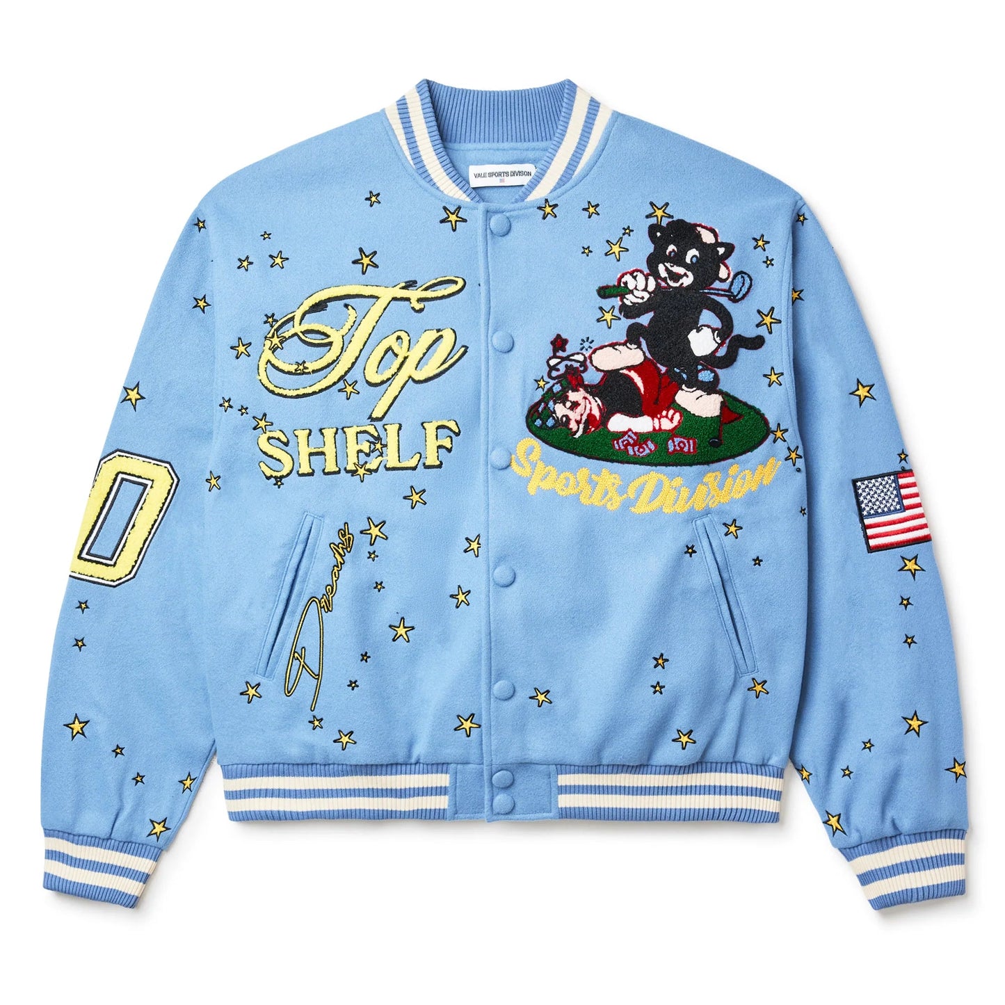 Vale Forever Skyhigh Varsity Jacket Light Blue