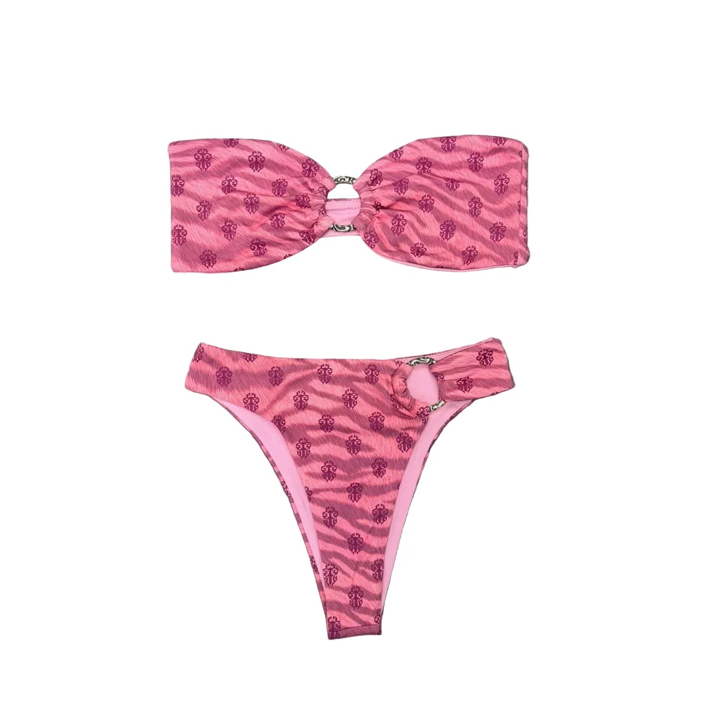 Chrome Hearts x Dipped In Blue Tiger Bikini Set Flamingo