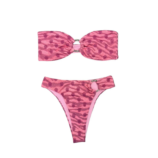 Chrome Hearts x Dipped In Blue Tiger Bikini Set Flamingo