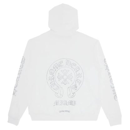 Chrome Hearts Miami Exclusive Horseshoe Hoodie White/Silver