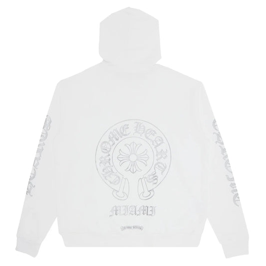 Chrome Hearts Miami Exclusive Horseshoe Hoodie White/Silver