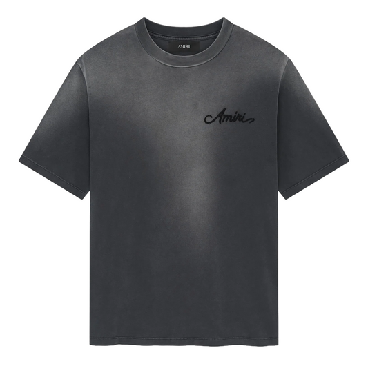 Amiri Bleached Bandana Patch Tee Black