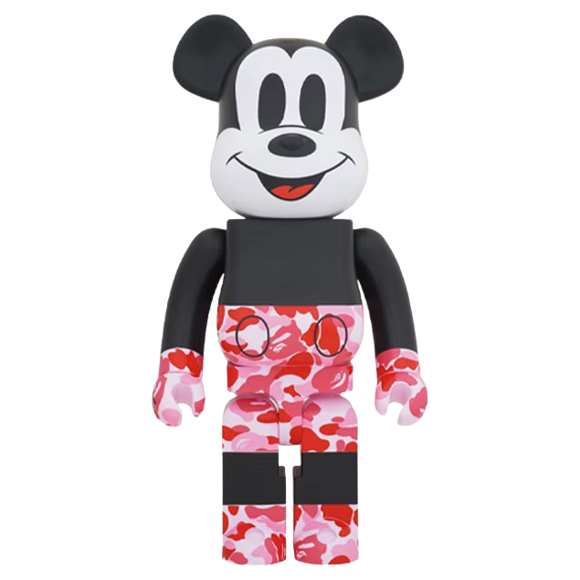 Bearbrick BAPE Mickey Mouse 1000% Black/Red Camo