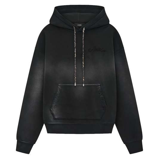 Amiri Bleach Bandana Oversized Hoodie Black