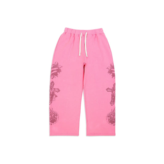 We Are Righteous Tatted Believer Sweatpants Pink