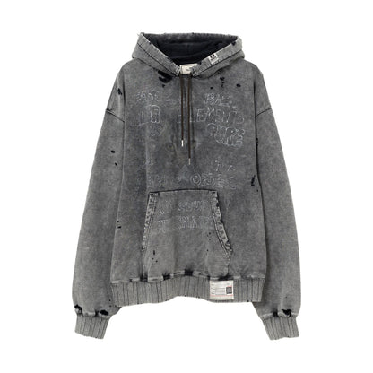 Maison Mihara Yasuhiro Distressed Hoodie Black