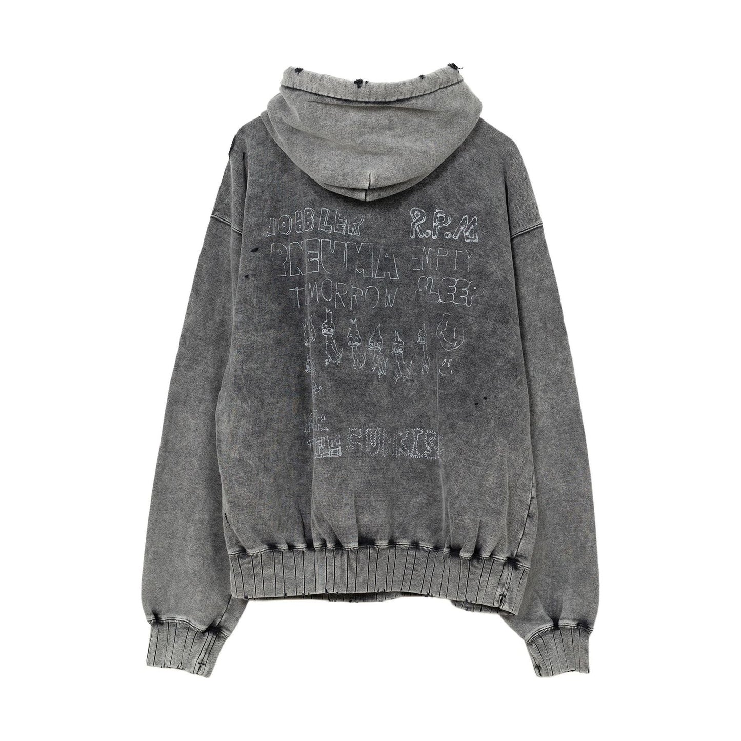 Maison Mihara Yasuhiro Distressed Hoodie Black