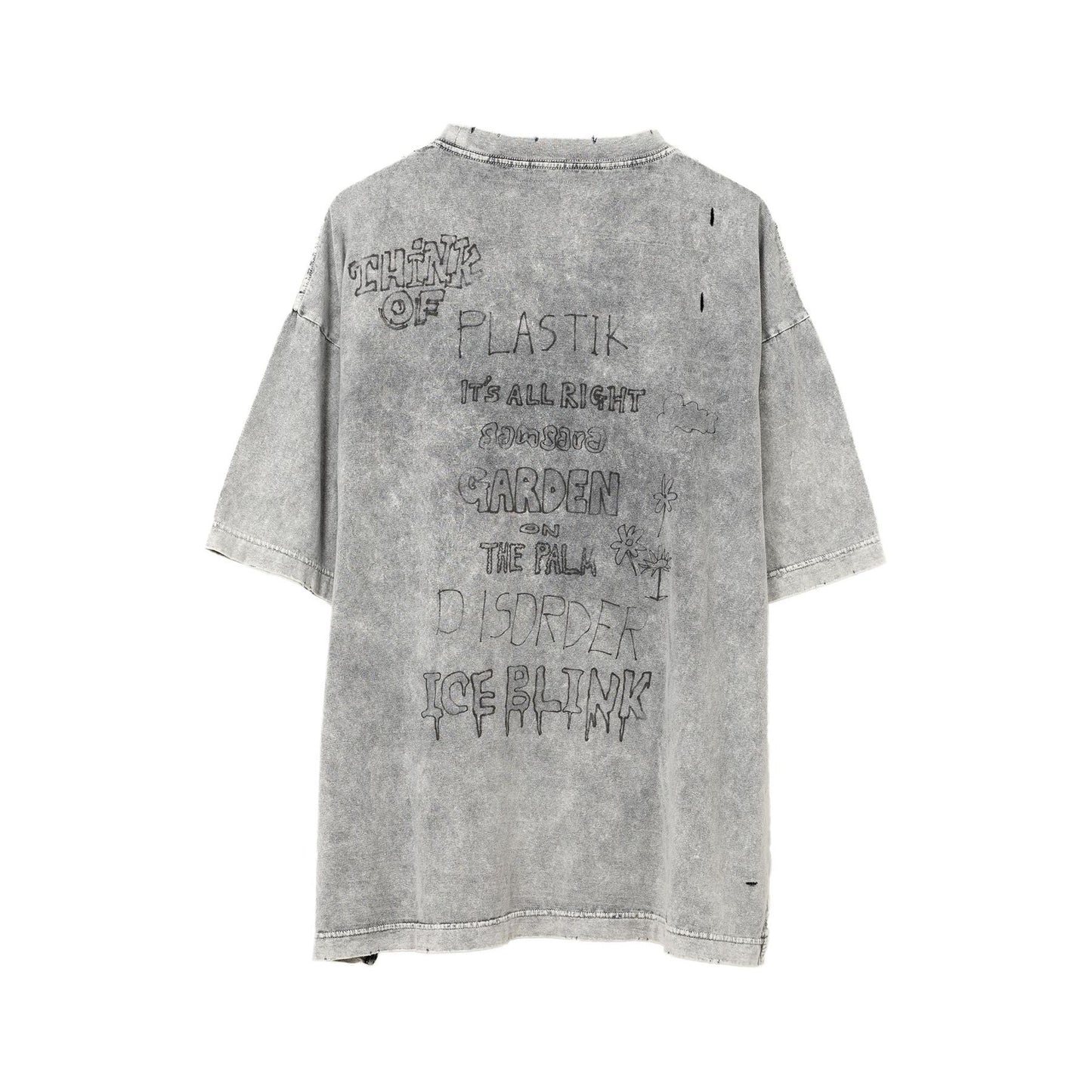 Maison Mihara Yasuhiro Distressed Cat T-shirt Grey