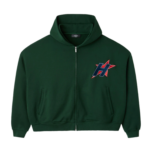 HMDD H-Star Zip-Up Hoodie Green