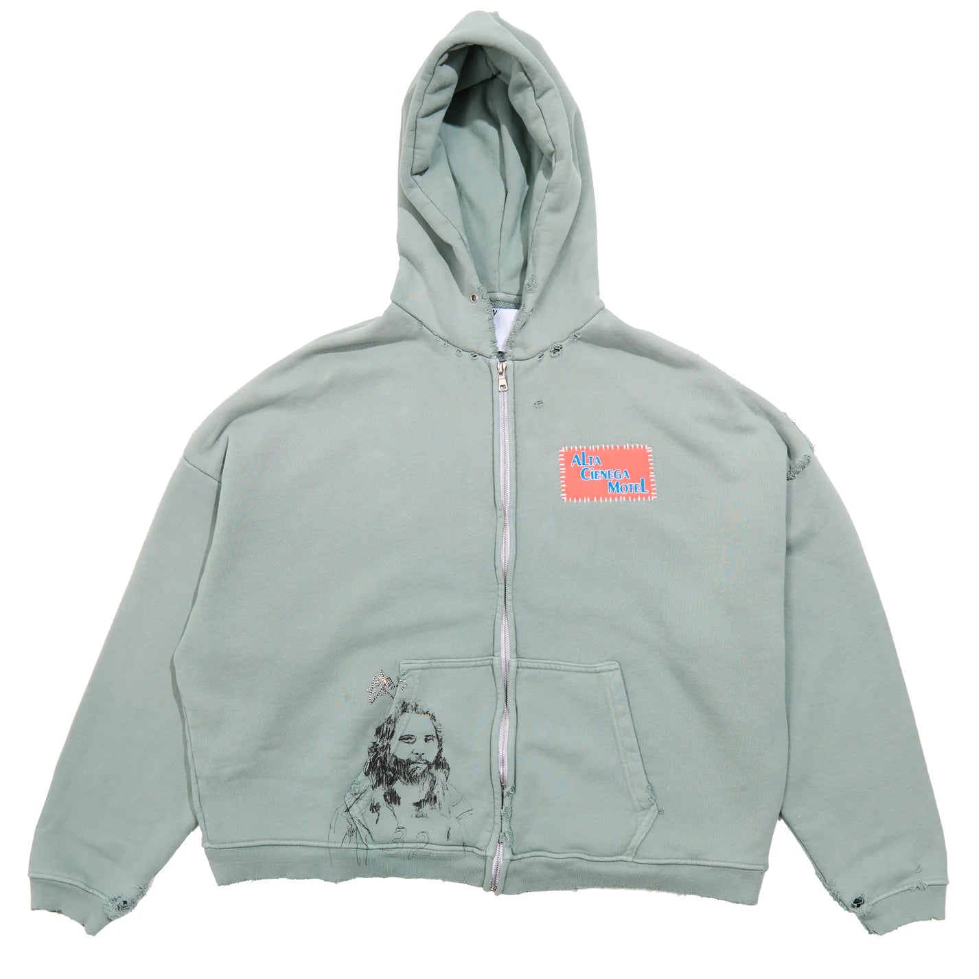 Paly Hollywood Alta Cienega Zip Up Hoodie Green