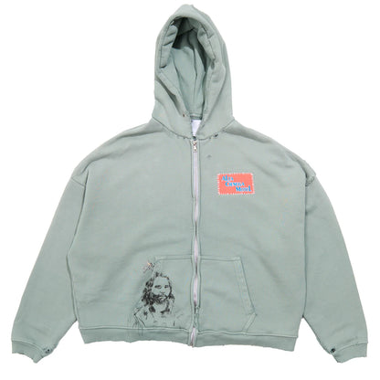 Paly Hollywood Alta Cienega Zip Up Hoodie Green