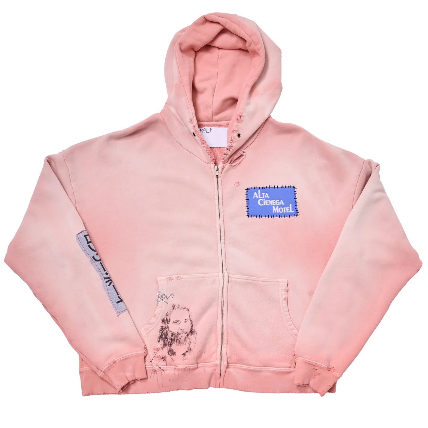 Paly Hollywood Alta Cienega Zip Up Hoodie Peach