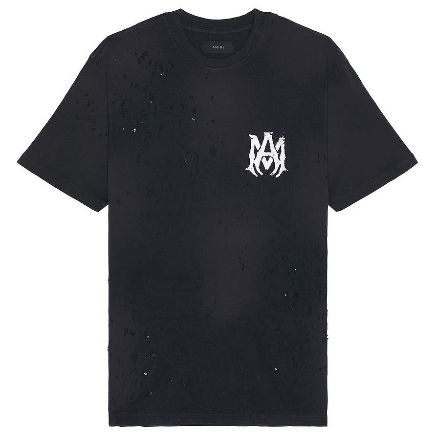 Amiri Washed MA Logo Shotgun Tee Black