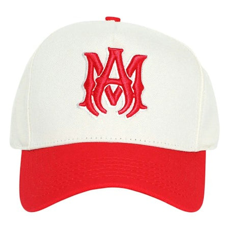 AMIRI MA Two Tone Canvas Hat Alabaster/Red