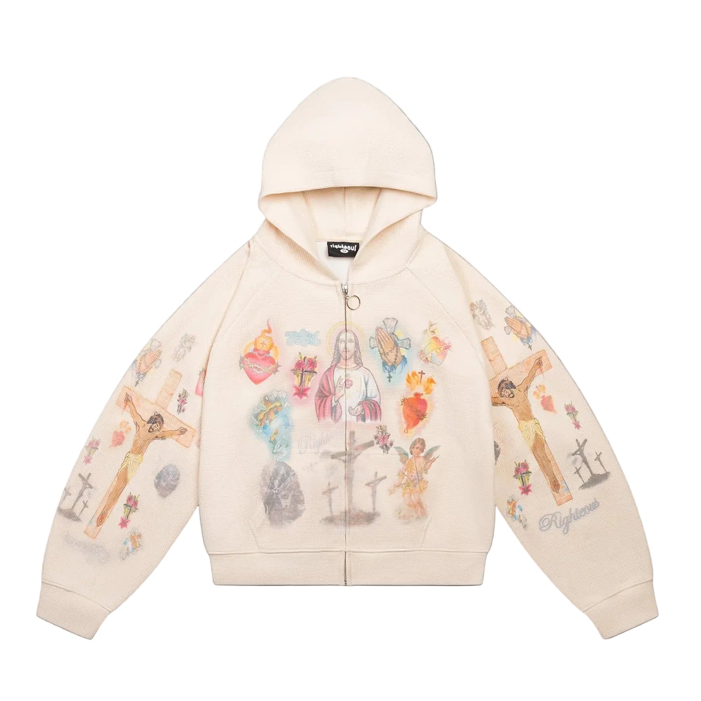 We Are Righteous Ultimate Sacrifice Thermal Zip Up Cream
