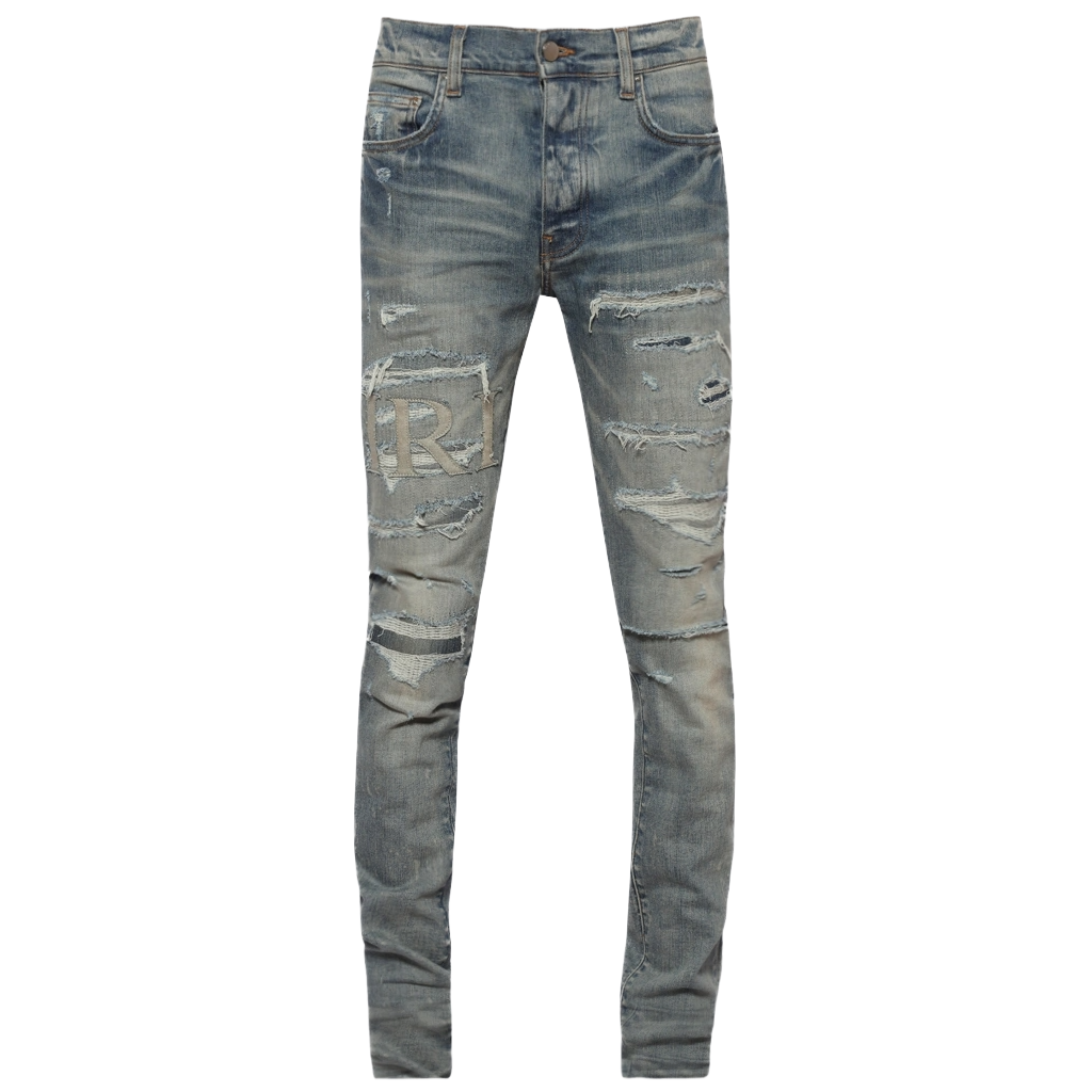 Amiri Repair Logo Thrasher Jean Clay Indigo