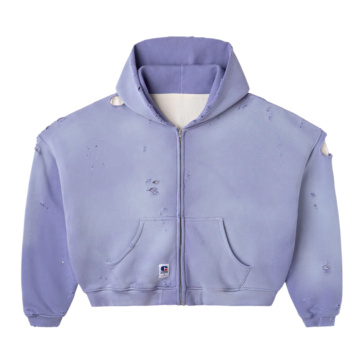 HMDD Rose Bowl Reversible Zip-Up Hoodie Light Blue