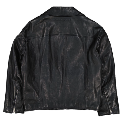Acne Studios Distressed Leather Jacket Black