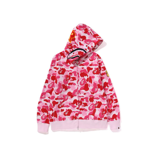 BAPE ABC Camo Shark PONR Full Zip Hoodie Pink