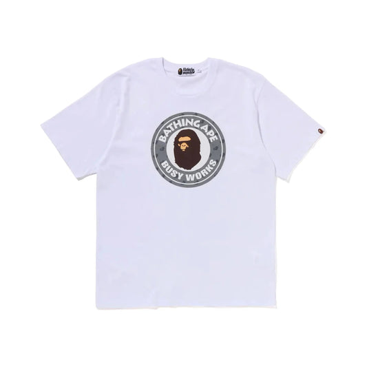 BAPE Cloud Head Monogram Busy Works Tee White