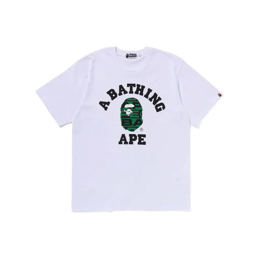 BAPE Lux Sport Pattern College Tee White