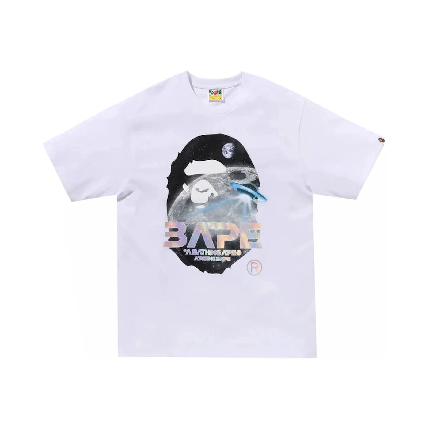 BAPE Moon Photo Ape Head Tee White