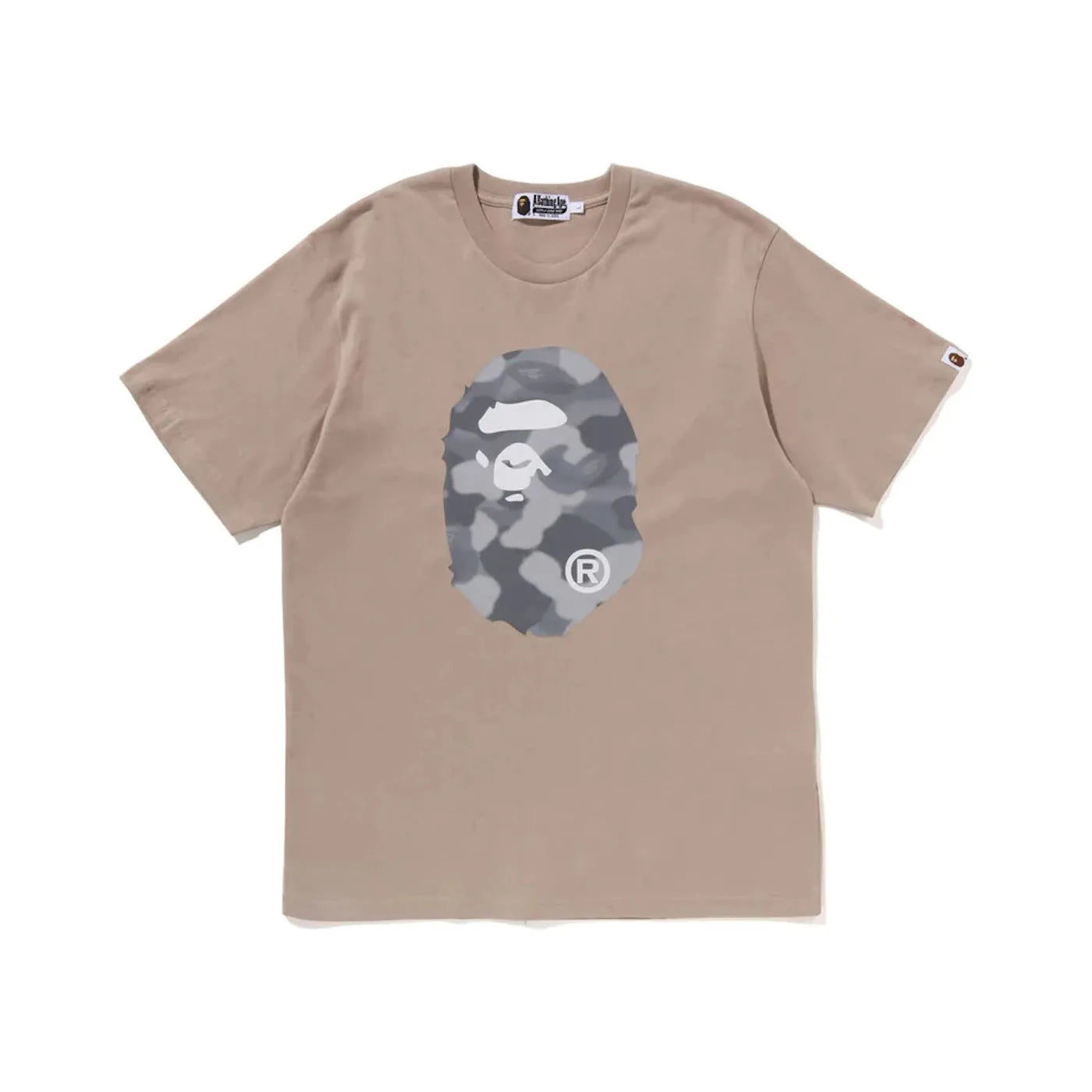 BAPE Radiation Camo Big Ape Head Tee Beige