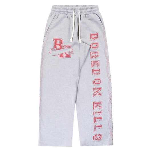 Boredom Kills Collegiate Sweatpants Heather Grey/Red