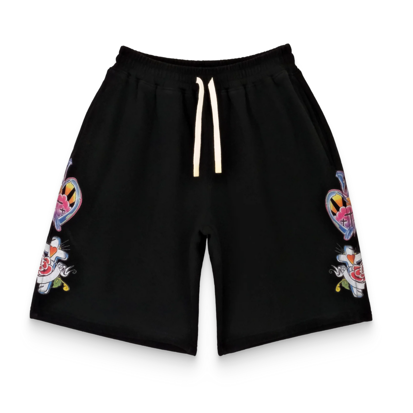 We Are Righteous Risen King Sweat Shorts Black
